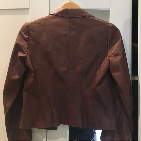 Ann Taylor Brown Leather Jacket - Picture 3 of 5